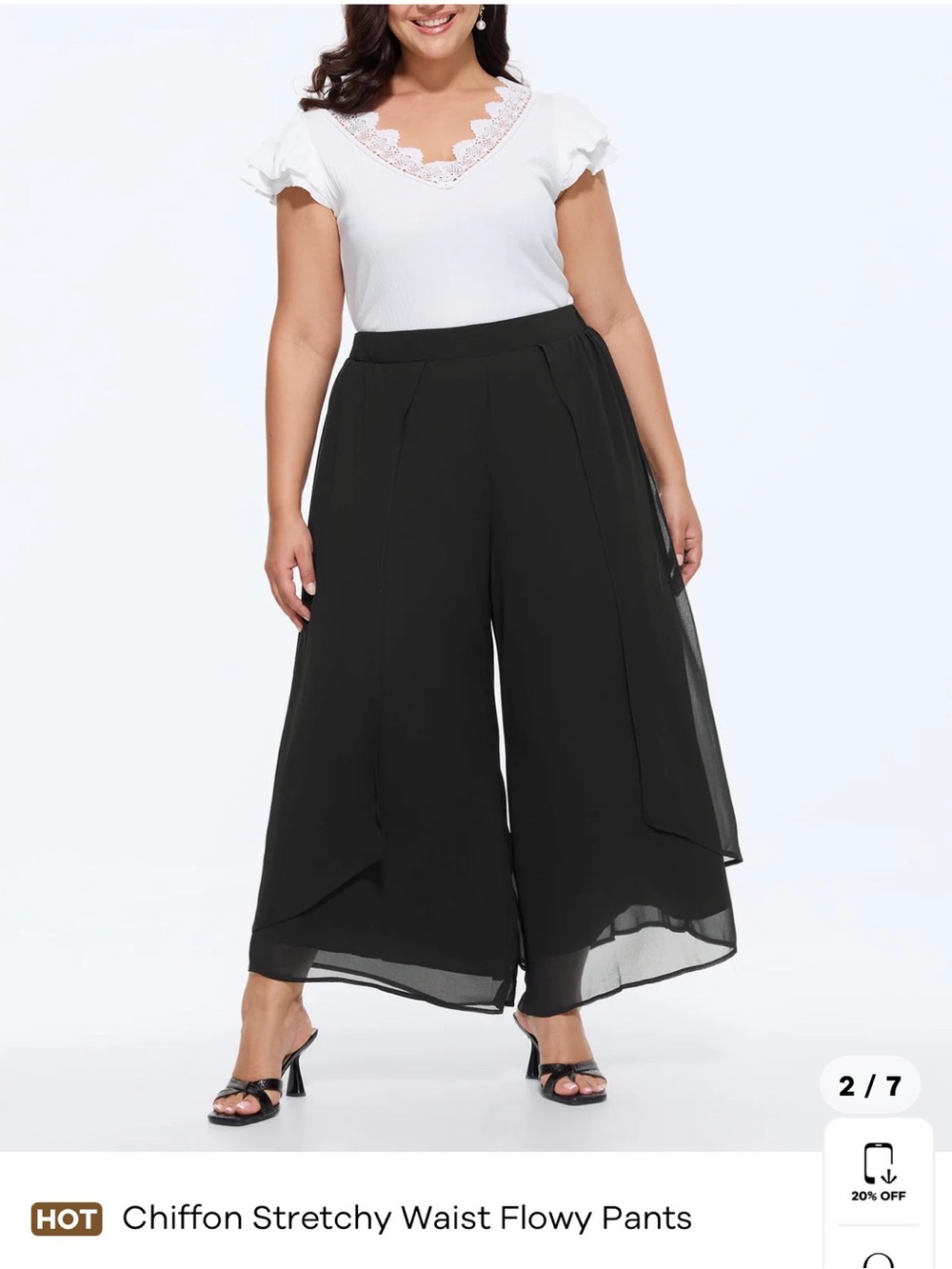Bloom Chic culotte style chiffon pants - Picture 3 of 8